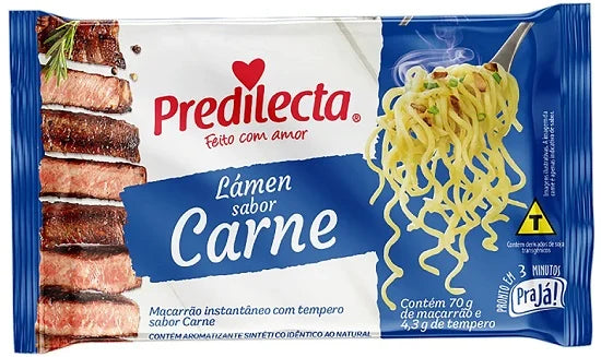 COMPRE 1 E LEVE OUTRO DE GRACA, BASTA SELECIONAR DUAS UNIDADES. Macarrão Instantâneo Lamen Sabor Carne 74g (PREDILECTA)