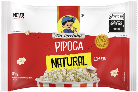 Pipoca de Microondas Natural Com Sal 85g (DA TERRINHA)