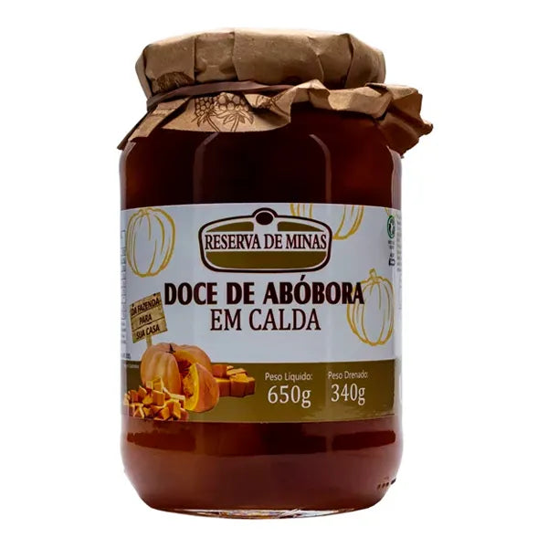 Doce de Abobora em Calda 650g (RESERVA DE MINAS)