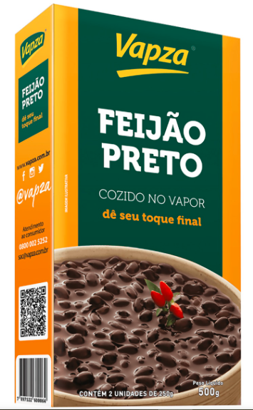 Feijao Preto Cozido - 500g (VAPZA)