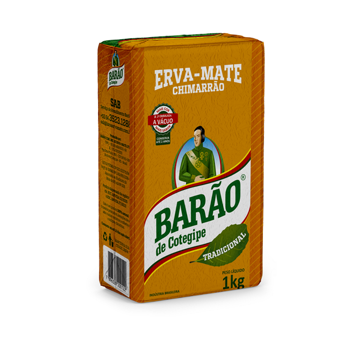 Erva-Mate Chimarrao a Vacuo Tradicional Pacote 1kg (BARÃO DE COTEGIPE)